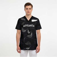 Custom New Zealand Rugby Scrub Top All Silver Ferns Blacks - Polynesian Pride