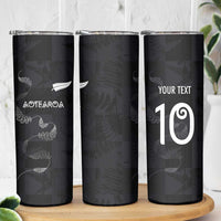 Custom New Zealand Rugby Skinny Tumbler All Silver Ferns Blacks