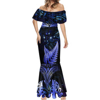 New Zealand Matariki Mermaid Dress Maori Pattern and Matariki Sky Night LT03 - Polynesian Pride