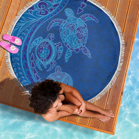 Hawaiian Turtles and Polynesian Art Tattoo Beach Blanket Ocean Abyss