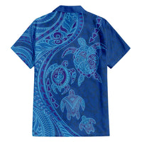 Hawaiian Turtles and Polynesian Art Tattoo Family Matching Summer Maxi Dress and Hawaiian Shirt Ocean Abyss