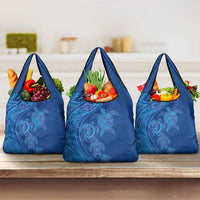Hawaiian Turtles and Polynesian Art Tattoo Grocery Bag Ocean Abyss LT03 3-pack One Size Blue - Polynesian Pride