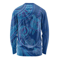 Hawaiian Turtles and Polynesian Art Tattoo Long Sleeve Shirt Ocean Abyss