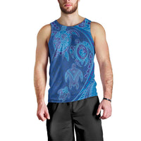 Hawaiian Turtles and Polynesian Art Tattoo Men Tank Top Ocean Abyss