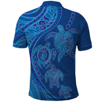 Hawaiian Turtles and Polynesian Art Tattoo Polo Shirt Ocean Abyss