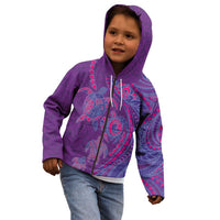 Hawaiian Turtles and Polynesian Art Tattoo Kid Hoodie Dusky Violet LT03 - Polynesian Pride