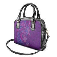 Hawaiian Turtles and Polynesian Art Tattoo Shoulder Handbag Dusky Violet