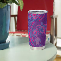 Hawaiian Turtles and Polynesian Art Tattoo Tumbler Cup Dusky Violet