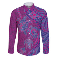 Hawaiian Turtles and Polynesian Art Tattoo Family Matching Puletasi and Hawaiian Shirt Cerise