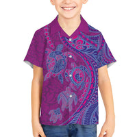 Hawaiian Turtles and Polynesian Art Tattoo Family Matching Puletasi and Hawaiian Shirt Cerise