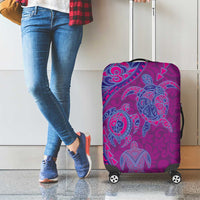 Hawaiian Turtles and Polynesian Art Tattoo Luggage Cover Cerise