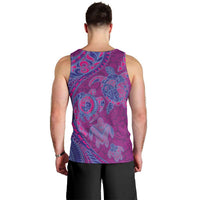 Hawaiian Turtles and Polynesian Art Tattoo Men Tank Top Cerise