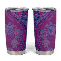 Hawaiian Turtles and Polynesian Art Tattoo Tumbler Cup Cerise