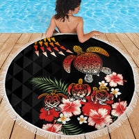 Hawaiian Hibiscus Turtle and Tropical Flower Beach Blanket Dynamic Vibe