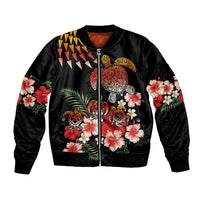 Hawaiian Hibiscus Turtle and Tropical Flower Bomber Jacket Dynamic Vibe