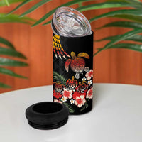 Hawaiian Hibiscus Turtle and Tropical Flower 4 in 1 Can Cooler Tumbler Dynamic Vibe