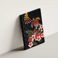 Hawaiian Hibiscus Turtle and Tropical Flower Canvas Wall Art Dynamic Vibe