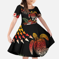 Hawaiian Hibiscus Turtle and Tropical Flower Family Matching Mermaid Dress and Hawaiian Shirt Dynamic Vibe
