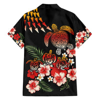 Hawaiian Hibiscus Turtle and Tropical Flower Family Matching Tank Maxi Dress and Hawaiian Shirt Dynamic Vibe