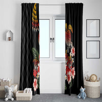 Hawaiian Hibiscus Turtle and Tropical Flower Window Curtain Dynamic Vibe