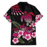 Hawaiian Hibiscus Turtle and Tropical Flower Family Matching Long Sleeve Bodycon Dress and Hawaiian Shirt Sweet Vibe