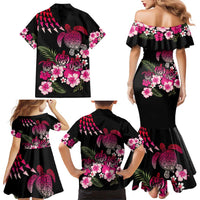 Hawaiian Hibiscus Turtle and Tropical Flower Family Matching Mermaid Dress and Hawaiian Shirt Sweet Vibe