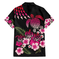 Hawaiian Hibiscus Turtle and Tropical Flower Family Matching Short Sleeve Bodycon Dress and Hawaiian Shirt Sweet Vibe