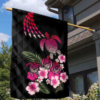Hawaiian Hibiscus Turtle and Tropical Flower Garden Flag Sweet Vibe