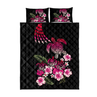 Hawaiian Hibiscus Turtle and Tropical Flower Quilt Bed Set Sweet Vibe