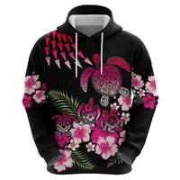 Hawaiian Hibiscus Turtle and Tropical Flower Zip Hoodie Sweet Vibe