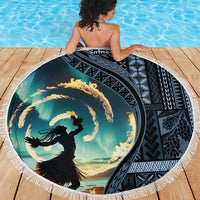 Samoan Siapo Motif and Siva Afi Dance Beach Blanket