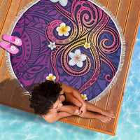 Hawaiian Octopus Tattoo and Frangipani Beach Blanket