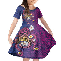 Hawaiian Octopus Tattoo and Frangipani Family Matching Off Shoulder Maxi Dress and Hawaiian Shirt