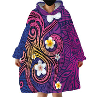 Hawaiian Octopus Tattoo and Frangipani Wearable Blanket Hoodie
