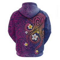 Hawaiian Octopus Tattoo and Frangipani Zip Hoodie