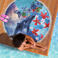 Hawaii Aloha Whales Beach Blanket Hibiscus and Whales with Polynesian Pattern - Polynesian Pride