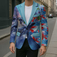 Hawaii Aloha Whales Blazer Hibiscus and Whales with Polynesian Pattern - Polynesian Pride