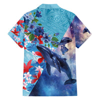 Hawaii Aloha Whales Family Matching Summer Maxi Dress and Hawaiian Shirt Hibiscus and Whales with Polynesian Pattern - Polynesian Pride