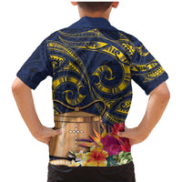 Tokelau Tokehega Day Family Matching Mermaid Dress and Hawaiian Shirt Coat of Arms with Polynesian Tattoo and Hibiscus