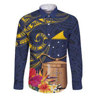 Tokelau Tokehega Day Family Matching Summer Maxi Dress and Hawaiian Shirt Coat of Arms with Polynesian Tattoo and Hibiscus