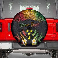 Personalised Kosrae Liberation Day Spare Tire Cover Polynesian Tattoo and Plumeria Reggae Color