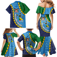 Malampa Fiji Day Family Matching Mermaid Dress and Hawaiian Shirt National Symbols with Tapa Tribal and Polynesian Tattoo