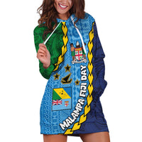 Malampa Fiji Day Hoodie Dress National Symbols with Tapa Tribal and Polynesian Tattoo