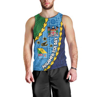 Malampa Fiji Day Men Tank Top National Symbols with Tapa Tribal and Polynesian Tattoo