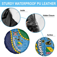 Malampa Fiji Day Spare Tire Cover National Symbols with Tapa Tribal and Polynesian Tattoo