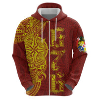 Tonga 676 Ngatu Tribal Tattoo Zip Hoodie