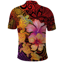 Hawaiian Hibiscus Turtle Tribal Polynesian Pattern Polo Shirt Colorful Color LT03 - Polynesian Pride