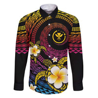 Hawaiian Plumeria Turtle Tribal Spiral Polynesian Tattoo Family Matching Tank Maxi Dress and Hawaiian Shirt Fanciful Color