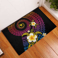 Hawaiian Plumeria Turtle Tribal Spiral Polynesian Tattoo Rubber Doormat Fanciful Color LT03 - Polynesian Pride