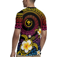 Hawaiian Plumeria Turtle Tribal Spiral Polynesian Tattoo Rugby Jersey Fanciful Color